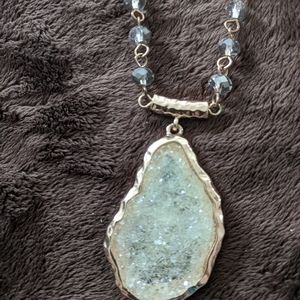 Crystal beaded necklace with pendant